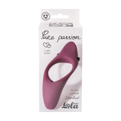 Erectie Vibrerende Cockring Pure Passion Stardust Donkerrood - Afbeelding 3