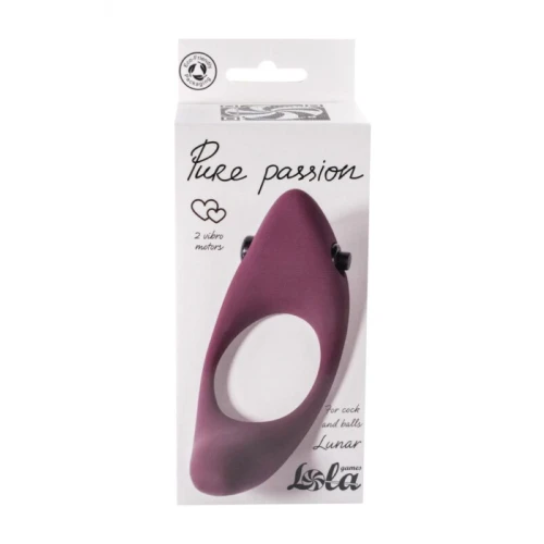 Erectie Vibrerende Cockring Pure Passion Lunar Donkerrood - Afbeelding 3