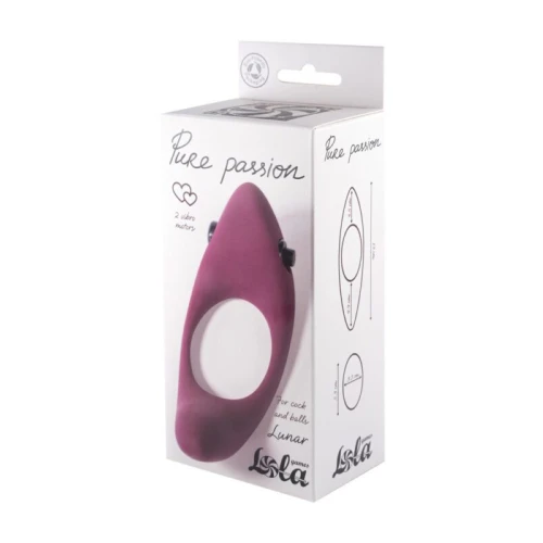 Erectie Vibrerende Cockring Pure Passion Lunar Donkerrood - Afbeelding 2