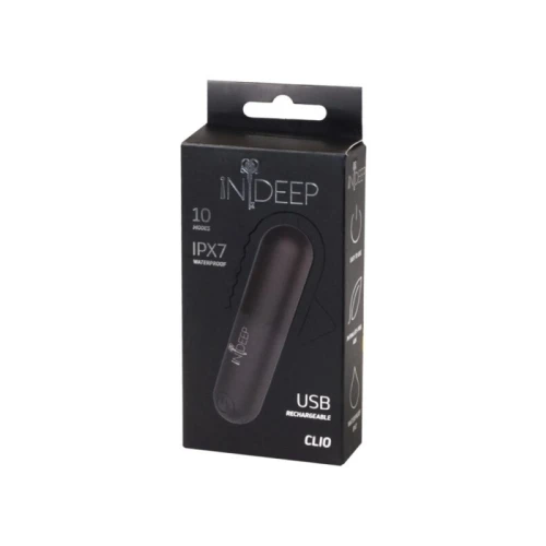 Oplaadbare Vibrerende Mini Vibrator Bullet Indeep Clio Zwart - Afbeelding 2