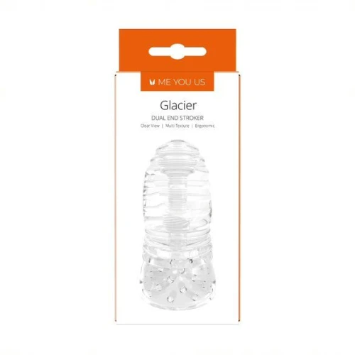 Me You Us Glacier Dual End Stroker Male Masturbator Transparant O - Afbeelding 3
