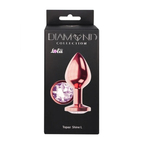 Metalen Buttplug - Diamond Collection - Moonstone Shine L Rose Gold - Afbeelding 3