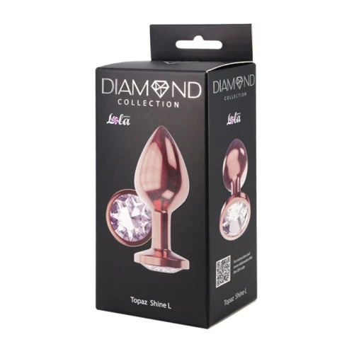 Metalen Buttplug - Diamond Collection - Moonstone Shine L Rose Gold - Afbeelding 2