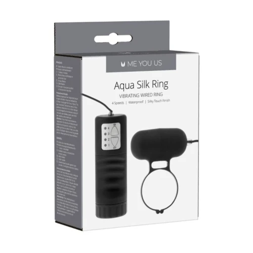 Me You Us Aqua Silks Cock Ring Zwart - Afbeelding 2