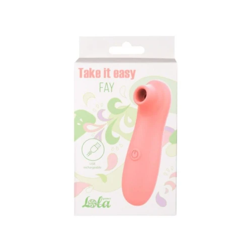 Take it Easy Fay Peach Oplaadbare USB Vacuum Wave Stimulator - Afbeelding 2