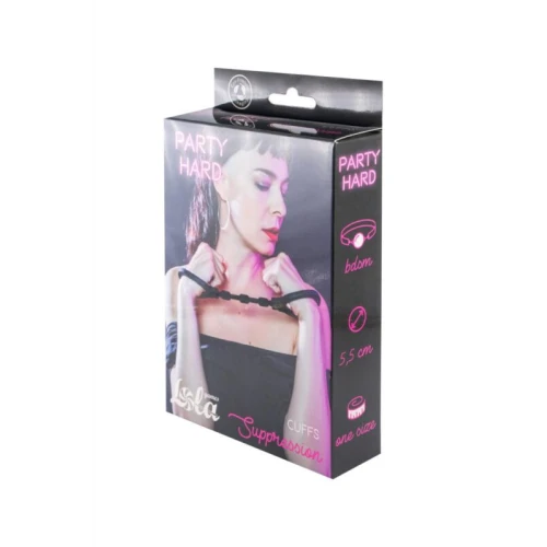 Silicone handcuffs Party Hard Suppression Zwart - Afbeelding 5