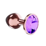 Metalen Buttplug - Diamond Collection - Amethyst Shine L Rose Gold