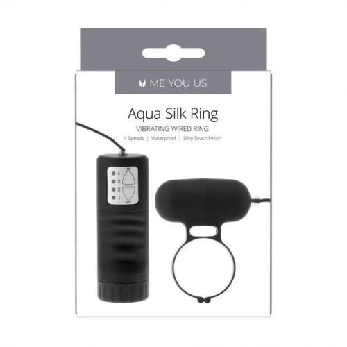 Me You Us Aqua Silks Cock Ring Zwart - Afbeelding 3