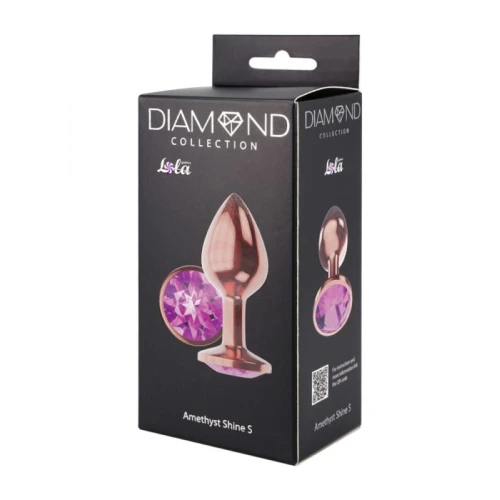 Metalen Buttplug - Diamond Collection - Amethyst Shine S Rose Gold - Afbeelding 2