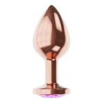 Metalen Buttplug - Diamond Collection - Amethyst Shine S Rose Gold - Afbeelding 5
