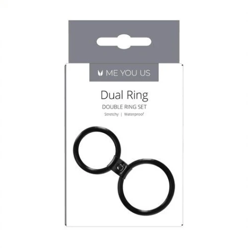 Me You Us Dual Ring Cock Ring Zwart - Afbeelding 3