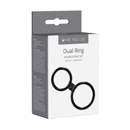 Me You Us Dual Ring Cock Ring Zwart - Afbeelding 2