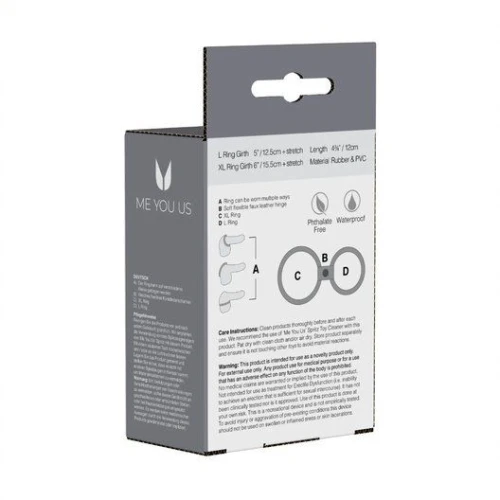 Me You Us Dual Ring Cock Ring Zwart - Afbeelding 5