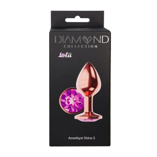 Metalen Buttplug - Diamond Collection - Amethyst Shine S Rose Gold - Afbeelding 3