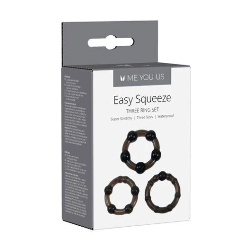 Me You Us Easy Squeeze Cock Ring Set Zwart - Afbeelding 2