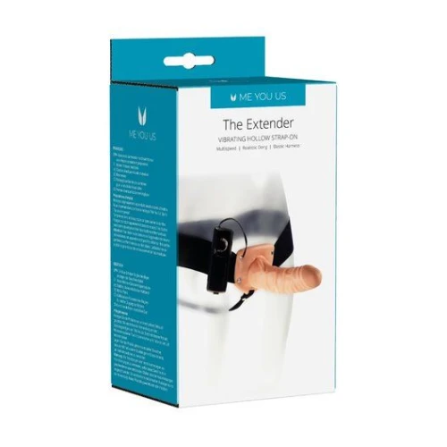 Me You Us The Extender Hollow Vibrating Strap-On Huidskleur 6 Inch - Afbeelding 2