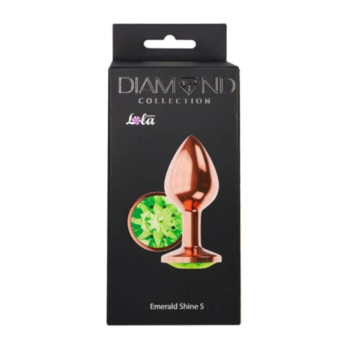 Metalen Buttplug - Diamond Collection - Emerald Shine S Rose Gold - Afbeelding 3