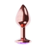 Metalen Buttplug - Diamond Collection - Amethyst Shine L Rose Gold - Afbeelding 4