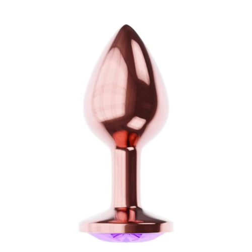 Metalen Buttplug - Diamond Collection - Amethyst Shine L Rose Gold - Afbeelding 4