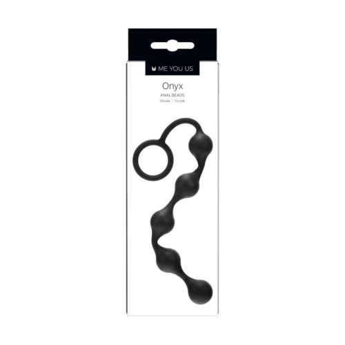Me You Us Onyx Silicone Anal Beads Zwart - Afbeelding 3