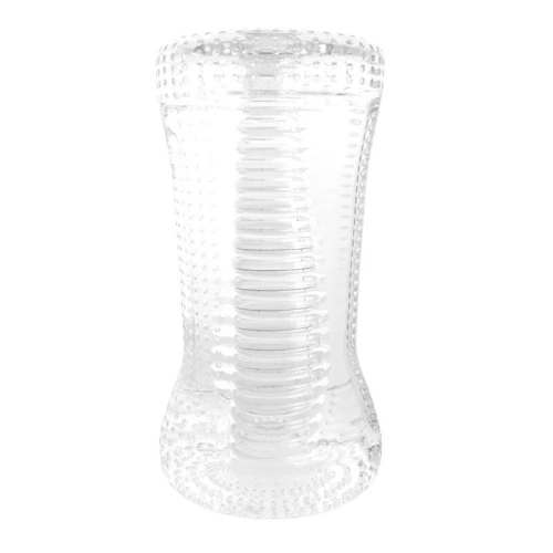 Me You Us Ripple Dual End Stroker Male Masturbator Transparant - Afbeelding 4