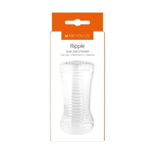 Me You Us Ripple Dual End Stroker Male Masturbator Transparant - Afbeelding 3