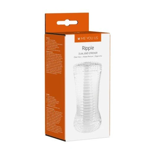 Me You Us Ripple Dual End Stroker Male Masturbator Transparant - Afbeelding 2