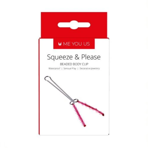 Me You Us Squeeze & Please Beaded Clit Clip Rood - Afbeelding 3