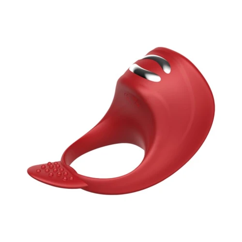 Vibrator - Silicone Ring Red USB 7 standen + Electro stim / remote control - Afbeelding 9