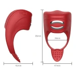 Vibrator - Silicone Ring Red USB 7 standen + Electro stim / remote control - Afbeelding 8