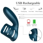 Vibrator - Silicone Ring Blue USB 7 standen - Afbeelding 7