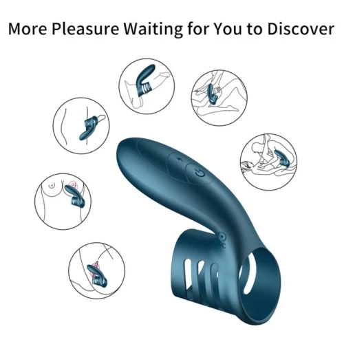 Vibrator - Silicone Ring Blue USB 7 standen - Afbeelding 5