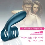 Vibrator - Silicone Ring Blue USB 7 standen - Afbeelding 4