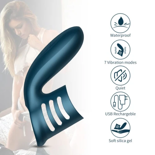 Vibrator - Silicone Ring Blue USB 7 standen - Afbeelding 3