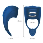 Vibrator - Silicone Ring Blue USB 7 standen + Electro stim / remote control - Afbeelding 6