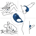 Vibrator - Silicone Ring Blue USB 7 standen + Electro stim / remote control - Afbeelding 5