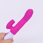 Vibrator - Silicone Vibrator USB 7 standen and Thrusting standen / Heating, Paars - Afbeelding 3