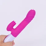 Vibrator - Silicone Vibrator USB 7 standen and Thrusting standen / Heating, Paars - Afbeelding 3