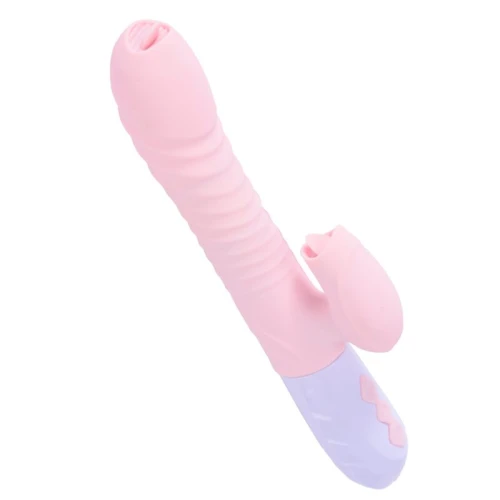 Vibrator - Silicone Vibrator USB 7 standen and Thrusting standen / Heating, - Roze - Afbeelding 8