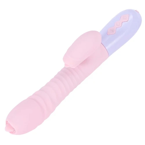 Vibrator - Silicone Vibrator USB 7 standen and Thrusting standen / Heating, - Roze - Afbeelding 4
