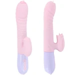 Vibrator - Silicone Vibrator USB 7 standen and Thrusting standen / Heating, - Roze - Afbeelding 3