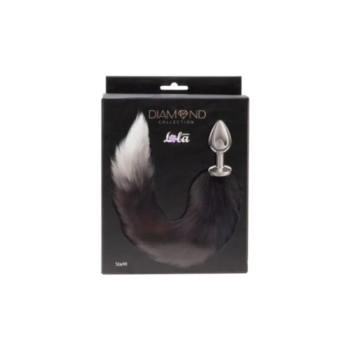 Buttplug met staart - Diamond Collection - Starlit - Zwart - Afbeelding 3