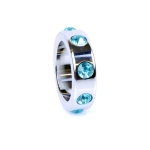 Boss Series - Metaal - Cockring - Penisring met Lichtblauwe Diamanten - Middel - Afbeelding 5
