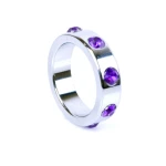 Boss Series - Metaal - Cockring - Penisring met Paarse Diamanten - Groot