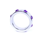 Boss Series - Metaal - Cockring - Penisring met Paarse Diamanten - Groot - Afbeelding 5