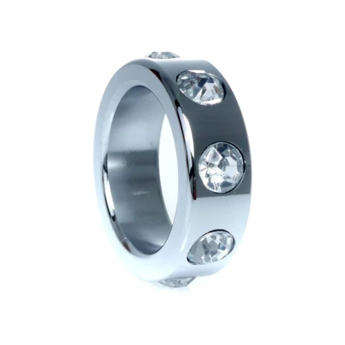 Boss Series - Metaal - Cockring - Penisring met Kristal Diamanten - Klein - Afbeelding 5