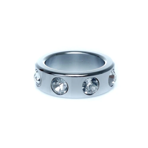 Boss Series - Metaal - Cockring - Penisring met Kristal Diamanten - Klein - Afbeelding 4