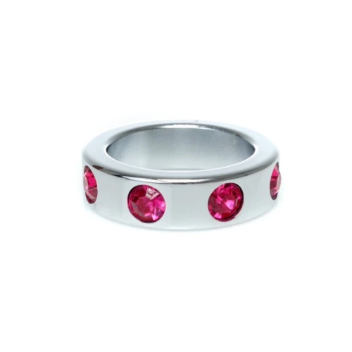 Boss Series - Metaal - Cockring - Penisring met Roze Diamanten - Middel - Afbeelding 4