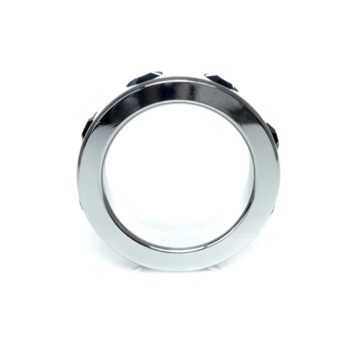 Boss Series - Metaal - Cockring - Penisring met Zwarte Diamanten - Middel - Afbeelding 2