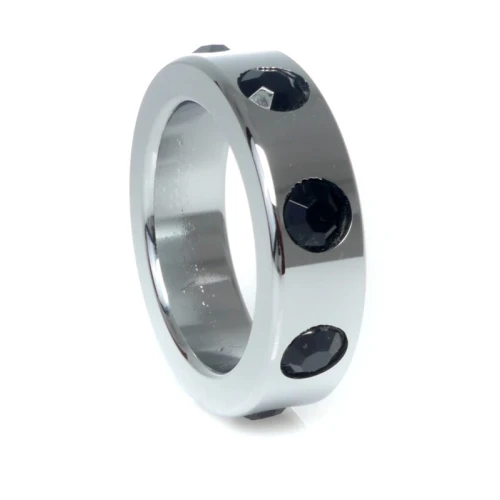 Boss Series - Metaal - Cockring - Penisring met Zwarte Diamanten - Middel - Afbeelding 5